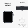 Apple Watch Series 9 GPS + Cellular 41mm Midnight Aluminium Case with Midnight Sport Band - M/L - iBite Nitra G9