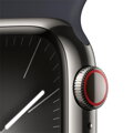 Apple Watch Series 9 GPS + Cellular 41mm Graphite Stainless Steel Case with Midnight Sport Band - S/M - iBite Nitra G2