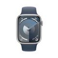 Apple Watch Series 9 GPS + Cellular 45mm Silver Aluminium Case with Storm Blue Sport Band - S/M - iBite Nitra G1
