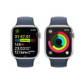 Apple Watch Series 9 GPS + Cellular 45mm Silver Aluminium Case with Storm Blue Sport Band - S/M - iBite Nitra G7