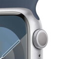 Apple Watch Series 9 GPS 41mm Silver Aluminium Case with Storm Blue Sport Band - M/L - iBite Nitra G2