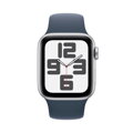 Apple Watch SE GPS + Cellular 40mm Silver Aluminium Case with Storm Blue Sport Band - S/M - iBite Nitra G1