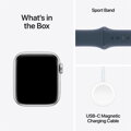 Apple Watch SE GPS + Cellular 40mm Silver Aluminium Case with Storm Blue Sport Band - S/M - iBite Nitra G7